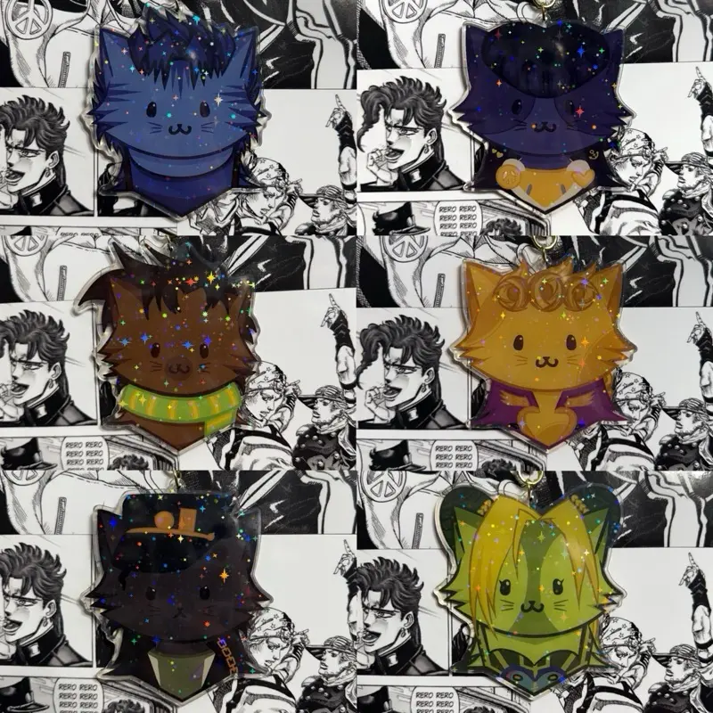 JoJo Star Kitty Keychains - Cat-Themed Keychains