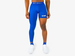 We Ball Sports Single, One Leg Compression Tights (Blue) Spandex For Gym Shaping Leggings Athletic Stretchable Athletic Running Pants