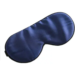 Silk Eye Mask with Adjustable Strap Satin Blackout Sleeping Mask for Men Women Comfortable Blindfold Eyeshade for Night Sleep Blue