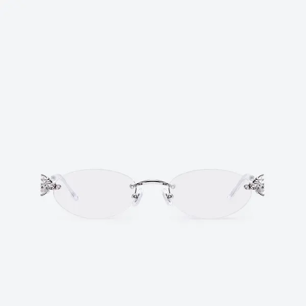 GENTLE MONSTER Orora 02 Silver Frame Clear Lenses Oval Shape