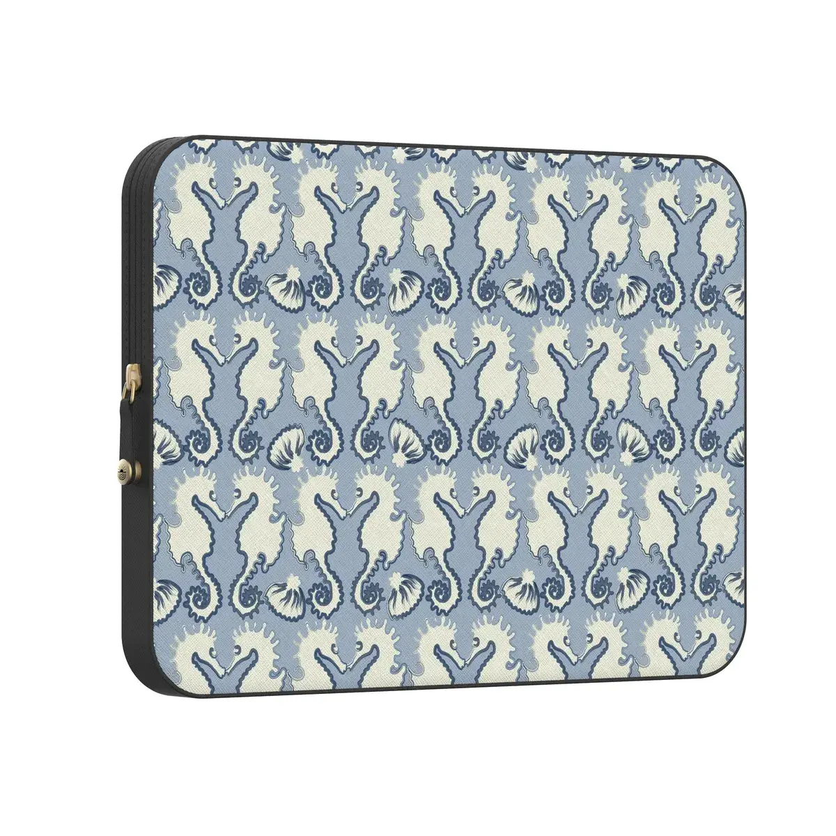 Casely PU Leather MacBook Laptop Sleeve Case - Seahorse Print, Magnetic Snap-Lock Closure, Aeroshield™, Military-Grade Protection, Scratch-Free Cushioning, Top-Fold Entry, Water-Repellent Coastal Blues Design, Manufacturer Warranty, Manufacturer Warrenty