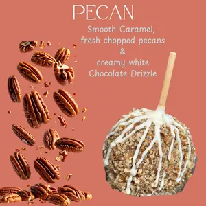 Copperpot Caramel Co Caramel Apple Pecan with White Chocolate Drizzle Large Crisp Granny Smith Apple Handcrafted Gourmet Treat