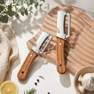 2PCS Kitchen Multi-Function Stainless Steel Thickened Fruit Peeler Knife for Sugar Cane and Pineapple Skin Removal Special Tool