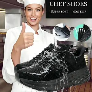 Women's Slip-Resistant Work Style Shoes - Water-Resistant Walking Shoes, Non-Slip Casual Trainers for Food Service Chefs