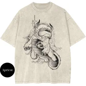 Appa Shirt, Avatar the Last Airbender Shirt, Animated Shirt, Vintage Tee, Unisex Cotton Crewneck T-Shirt - Medium, Short Sleeve, Casual Streetwear Printed Tee