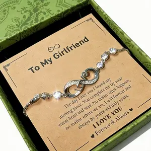 Infinity Bracelets for Women Adjustable Forever Love Bracelet with Cubic Zirconia Gift for Girlfriend Anniversary Birthday Jewelry in Stylish Gift Box and Card