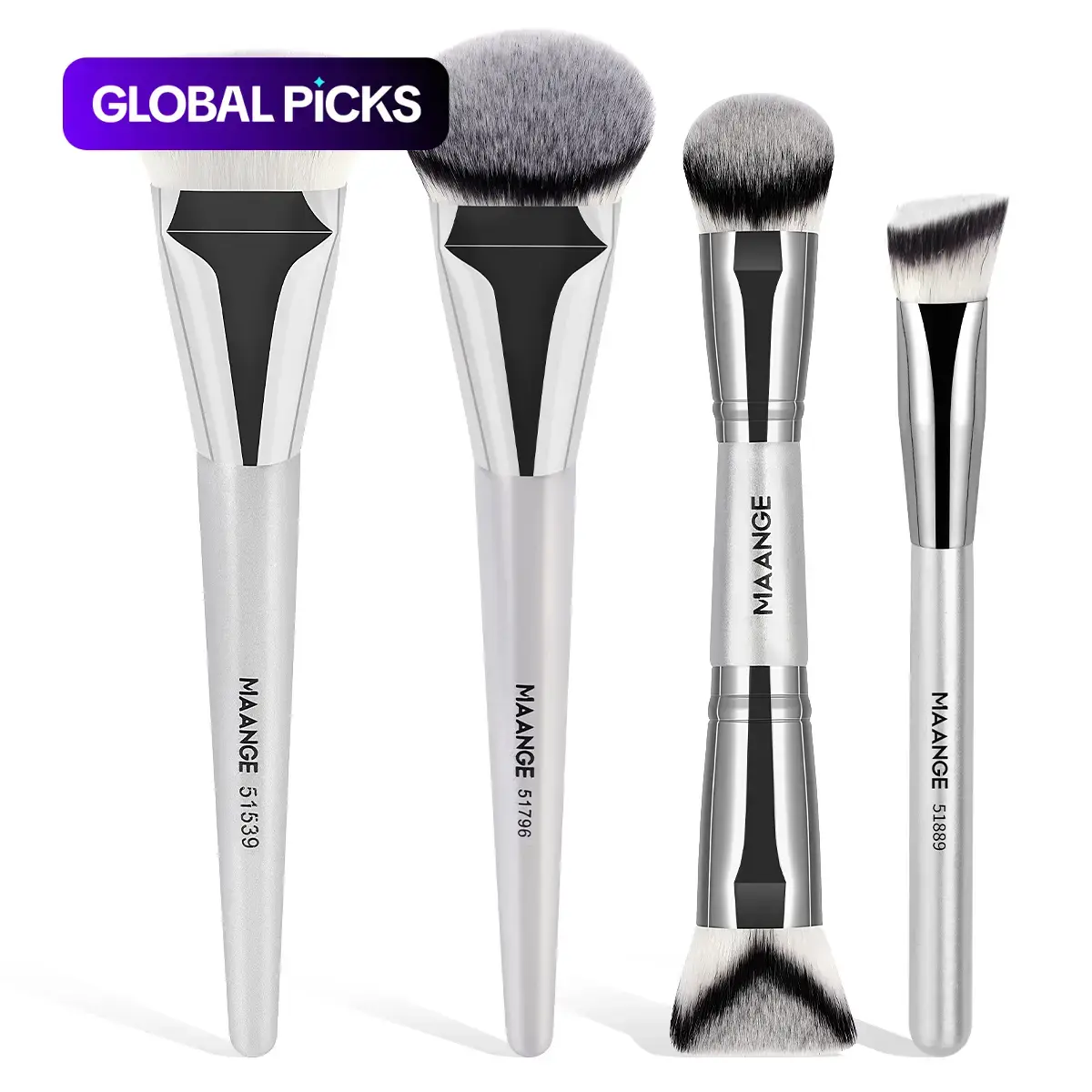 MAANGE Makeup Brush Set, 4 or 17 Pcs Face Makeup Brushes with Soft Bristles, Kabuki and Eye Brush Kit for Women and Girls #GLOBAL PICKS