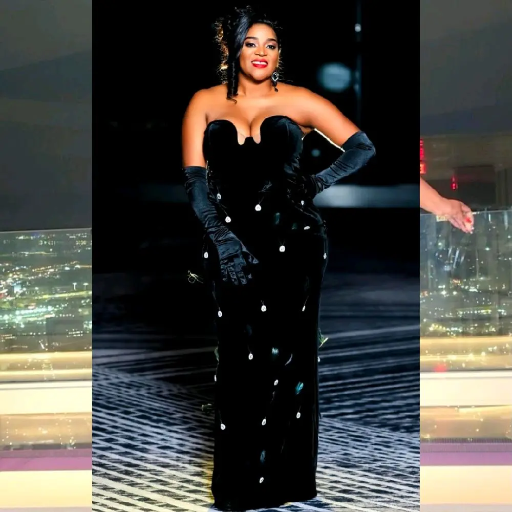 CHARMAINE Black party armless dress