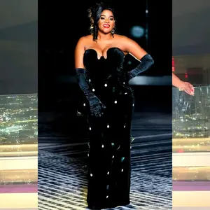 CHARMAINE Black party armless dress