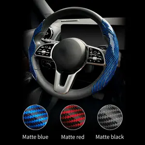 Carbon Fiber Steering Wheel Cover 2PCS Set – Anti-Slip, Scratch-Resistant, Universal Fit for 14–16 Inch Wheels – Interior Car Accessories for Cars, SUVs, Trucks Automotive