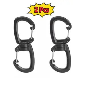 Outdoor Multifunctional Dual Hook Hanger Set of 2, Convenient Keychain, 360° Rotating Figure-8 Hooks, Quick Clip, Essential for Outdoor Explorers