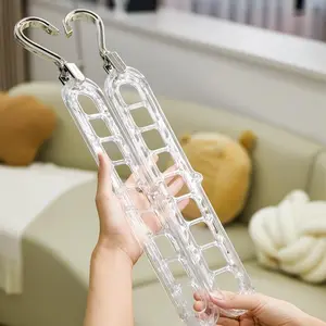 3/5pack 9-Holes smart hanger pro,Closet Organizers and Storage,Space Saving Hangers,College Dorm Room Essentials,Multi Functional Organizer Small Space Organization with 9 Holes Organization for Wardrobe Closet - Clear Hanging