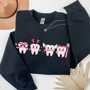 Dentist Valentines Day Shirt, Orthodontist Gift, Retro Valentines Day Shirt, V-Day Tooth Shirt, Trendy Dental Assistant Tee