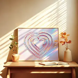 Modern Art Painting Laser Acrylic Stereoscopic Installation Room Entrance Living Room 3D Colorful Prism Decoration Painting