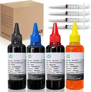 Universal Dye Ink Refill Kit for   Epsn Brother Lexmark    Inkjet Printers 4 Color Set Compatible Cartridges Refillable  CISS CIS System with 4 ,400ml