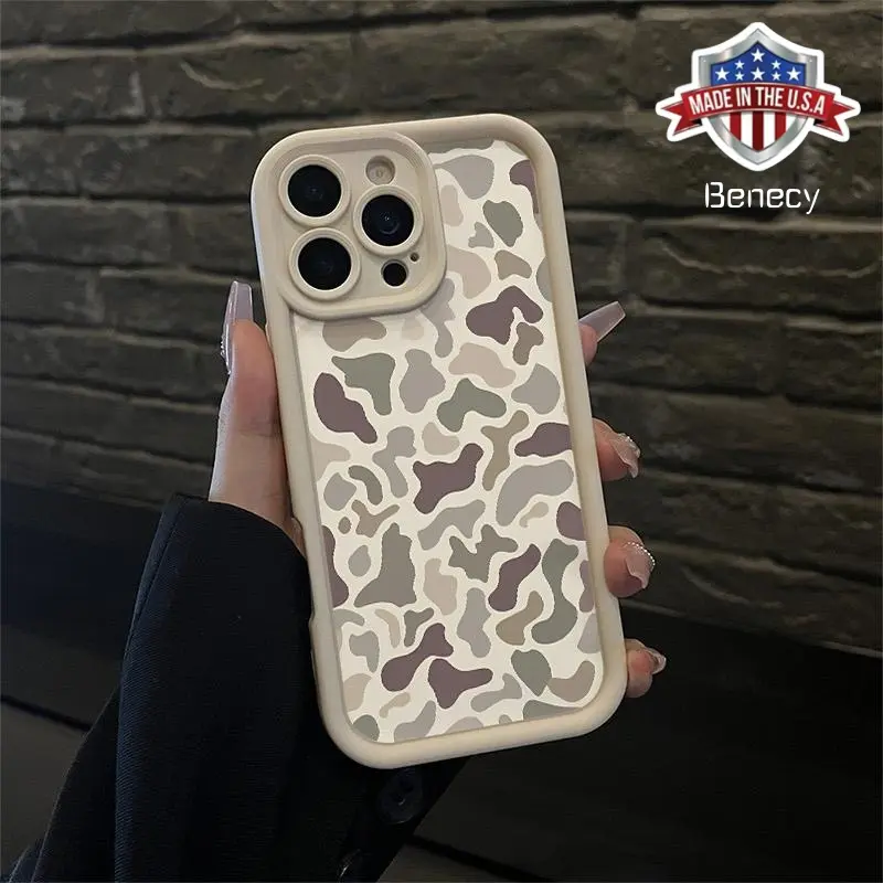 Camo Pattern iPhone case fashion protective cover for iPhone 16 15 pro max 14 13 12 11 XR XS Plus stylish non-slip creative silicone design mobile phone protective case, mobile phone accessories for iPhone 17