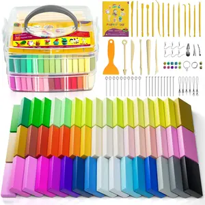 Polymer Clay 52 Colors Modeling Clay for Kids Non-Sticky Oven Bake Clay with Sculpting Tools and Accessories Halloween Christmas Gift for Children and Artists