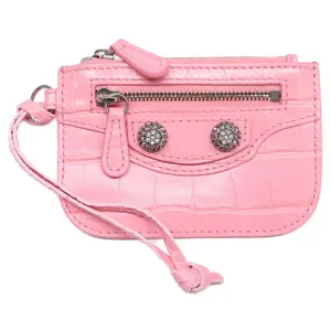 Pre-owned Balenciaga Leather Travel Bags Le Cagole Giant Studs Shoulder Bag Crocodile Embossed Mini by Rebag