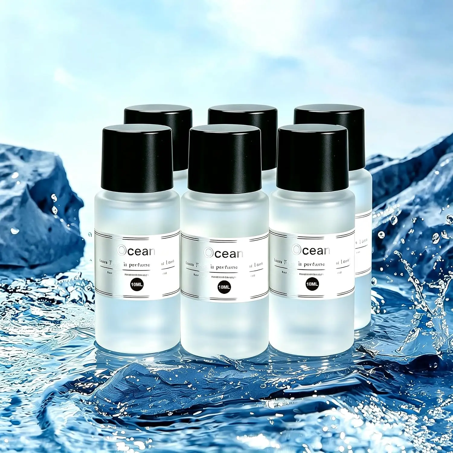 6 Packs Essential Oil Refill for Car Vent Air Freshener, 10ml Each Car Diffuser Refill, Aromatherapy Perfume Refill, Made with Natural Plant Extracts, Ocean