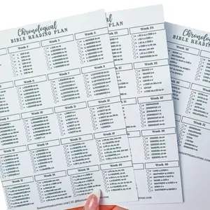Chronological Bible Reading Plan Matte Vinyl Checklist Sticker for Full Year Bible Plan - Printable