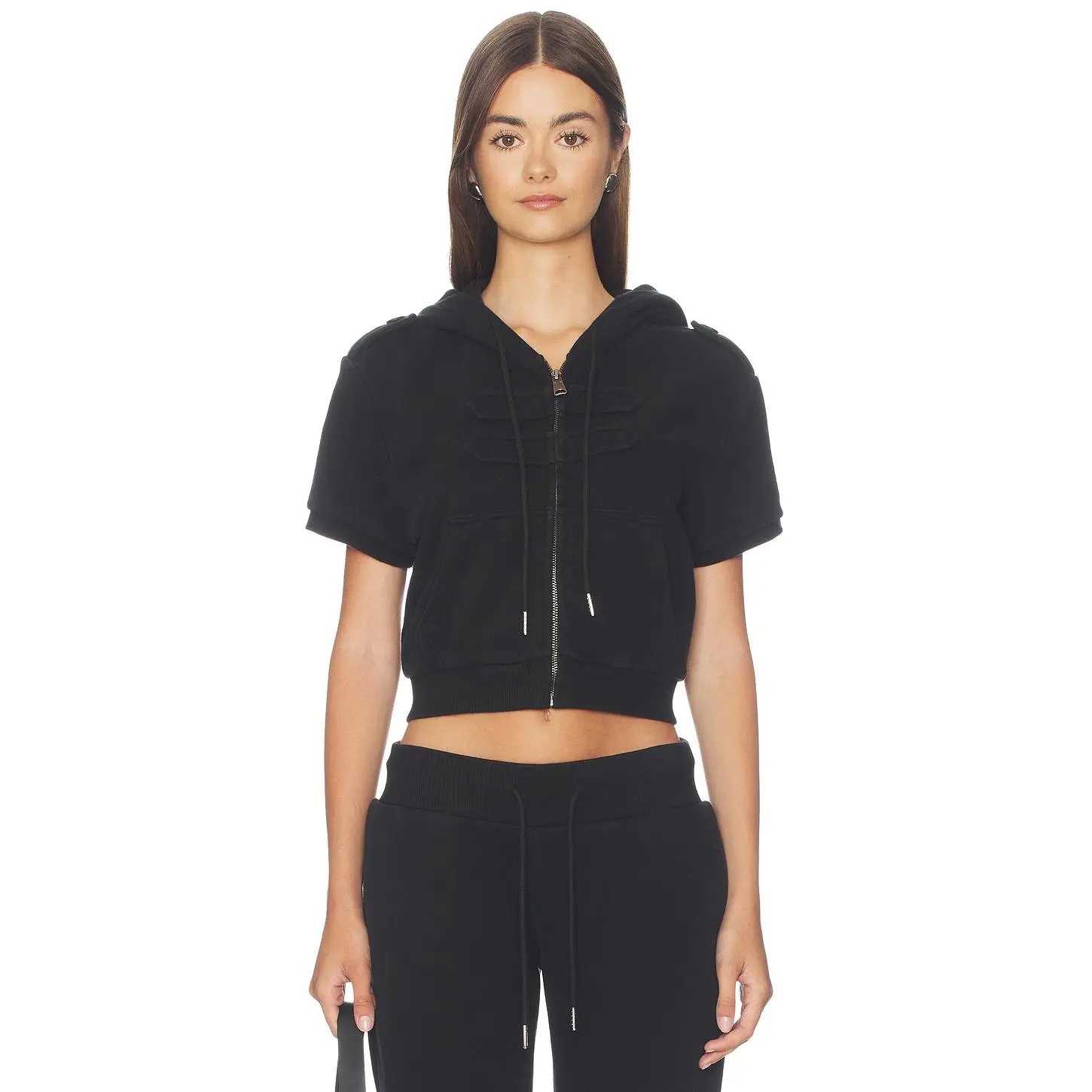 NIIHAI Cropped Hoodie in Black