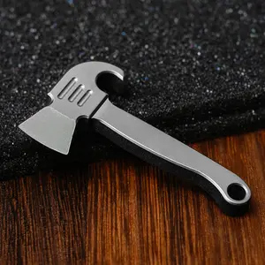 Titanium mini pry bar, EDC multifunctional outdoor pocket tool, EDC Multi Tools, durable, comes with a bottle opener.