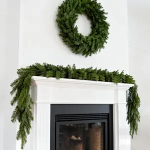 2 count 6 Ft Outdoor Norfolk Pine Garland,Cedar Garland,Christmas Garland for Mantle,Christmas Decorations Indoor,Table Decorations Wreath,Mantle, Wall, Indoor