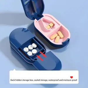 Portable 2-in-1 Pill Cutter & Storage Box Mini Dustproof Medicine Organizer