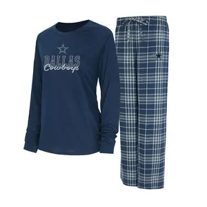 NFL Dallas Women's Long Sleeve Tee & Flannel Pajama Set