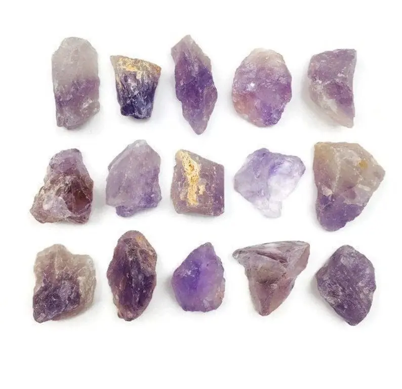 Premium Grade Natural Brazil Rough Cut Amethyst Crystal Stones - 8 oz (1/2 lb) Bulk Pack, Rock Tumbling Stones for Home Decor, Room Decor, Natural Crystal