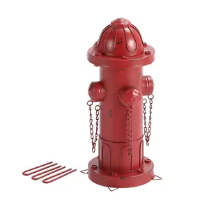 16" H Metal Fire Hydrant for Dogs to Pee On, Vintage Dog Fire Hydrant Pee Post for Outdoor Garden Decor, Fake Fire Hydrant Fit from Small to Medium-Sized Dog Breeds