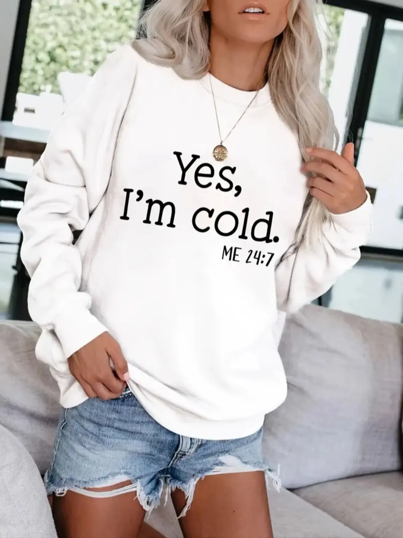 Women's Casual Slogan Print Fitted Pullover Sweater, Soft Long Sleeve Round Neck Sweatshirt, Comfortable Daily Wear, Casual Comfy Pullover, Womenswear