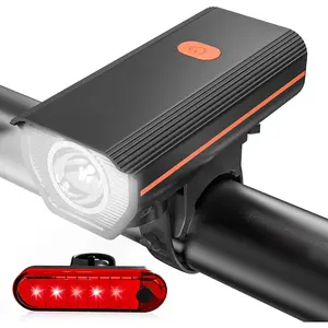 Rechargeable Bike Lights, Ultra Bright Bicycle Lights for Night Riding, Road Mountain Bike Accessories for  Adults - Bike Headlight with Tail Light