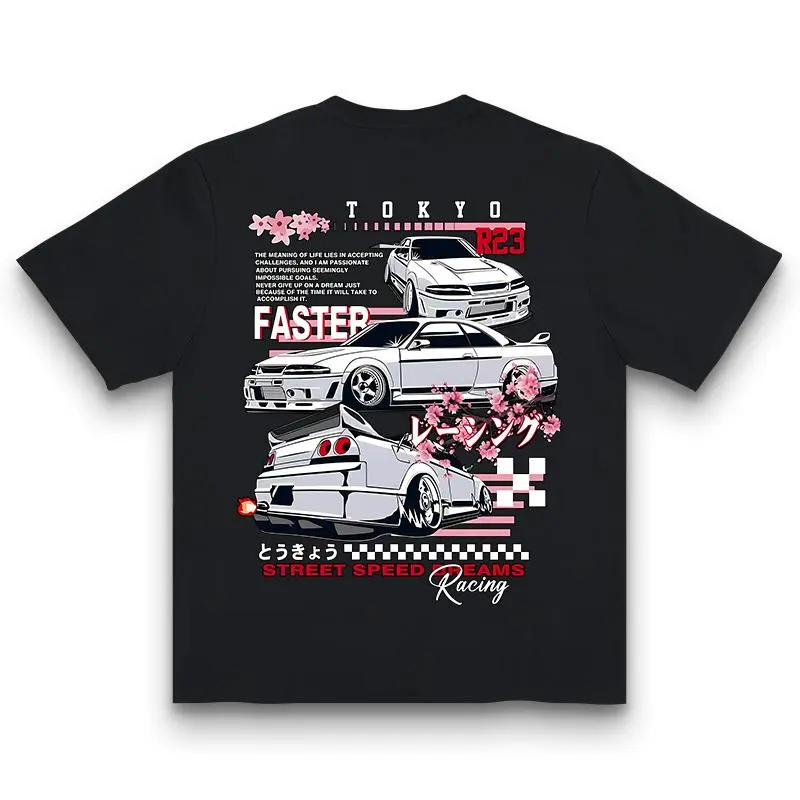 Tokyo R23 Car Graphic Black T-Shirt | JDM Auto Enthusiast Casual Tee | Japanese Street Racing Aesthetic Top