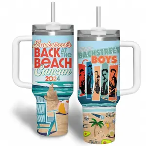 Backstreeet Boys Back At The Beach Cancun Tumbler 40oz & 30oz, 90s Pop Band Music Fan Drinkware For Women, Summer Travel Cup Gift Idea | 100426.C15930.ID00