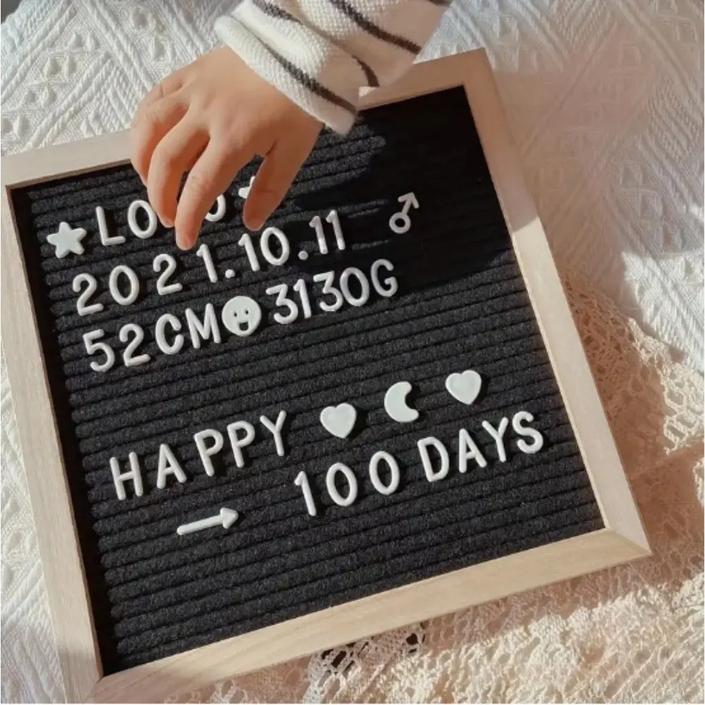 Felt wooden letter board message board Magnetic message board Writing Board Rewritable message board