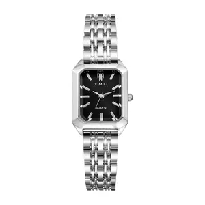 Women's Square Quartz Watches: Ladies Silver Analog Quartz Elegant Bracelet Watch with Detachable Strap Wristwatch for Christmas