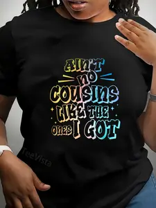 100% Cotton Unisex Ain't No Cousins Like The Ones I Got Funny Cousin Crew T-Shirt Casual Graphic Printed Vintage Tshirt