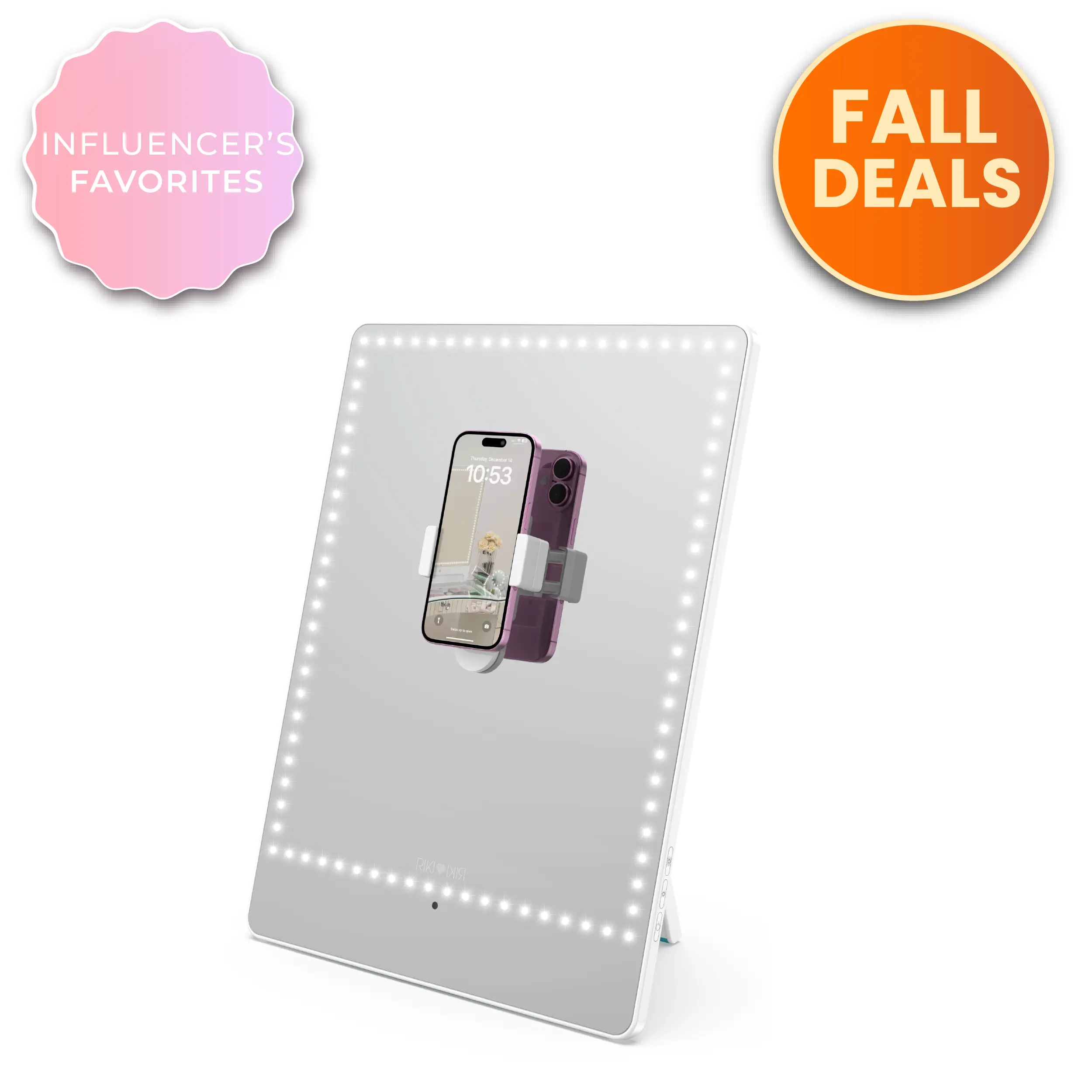 RIKI LOVES RIKI Pretty LED Tabletop Mirror - High-Quality Makeup Mirror for Content Creation