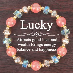 High Quality Rose Quartz Healing Crystal Bead Bracelet - Boho Costume Jewelry Bracelet for Attracting Good Luck and Balancing Energy, Bead Bracelets, Healing Crystal Bracelet