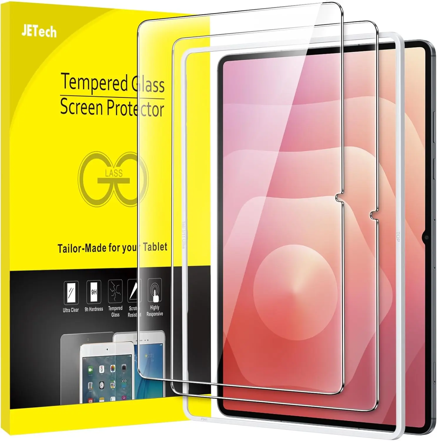 Tempered Glass Tablet Screen Protector for Samsung Galaxy Tab S11 Ultra - 14.6-Inch, HD Clear, 2-Pack with Easy Installation Frame