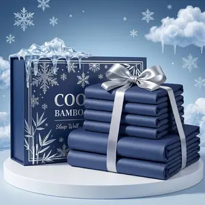 MOXHOMO Extra Deep Pocket Bamboo Sheets - 6 Pcs Breathable & Cooling Bamboo Bed Sheet Set, Hotel Luxury Fitted Sheet Set, Soft Wrinkle-Free & Machine Washable For Extra Deep Mattresses, Room Decor, Full/Queen/King Size Sheet & Pillowcase Sets