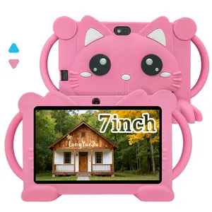 Interesting Smart Android Tablet, Android 12 for daily learning use, dual camera recording of life, parental control, anti fall and anti-collision, multiple applications, fast running, suitable for children and teenagers, no adapter, blue/pink