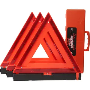 Safety Triangles DOT Approved, Standard  Triangles Enmergency Reflector,  Triangles for  with Carry Case(3 Pack,Without Sand)