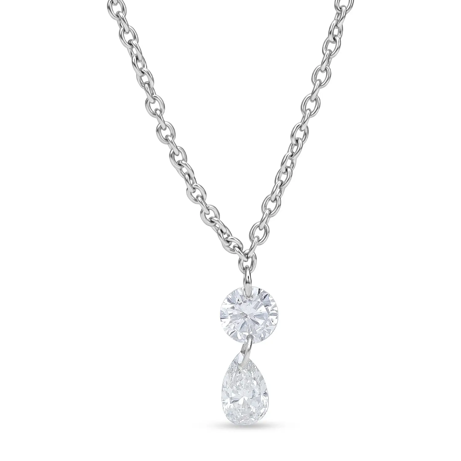 Luxuriant Lab Grown Diamond (VS) Necklace (20-22 Inches) in Rhodium Over Sterling Silver 1.00 ctw