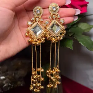 Kashmiri Earrings Silver with Bells