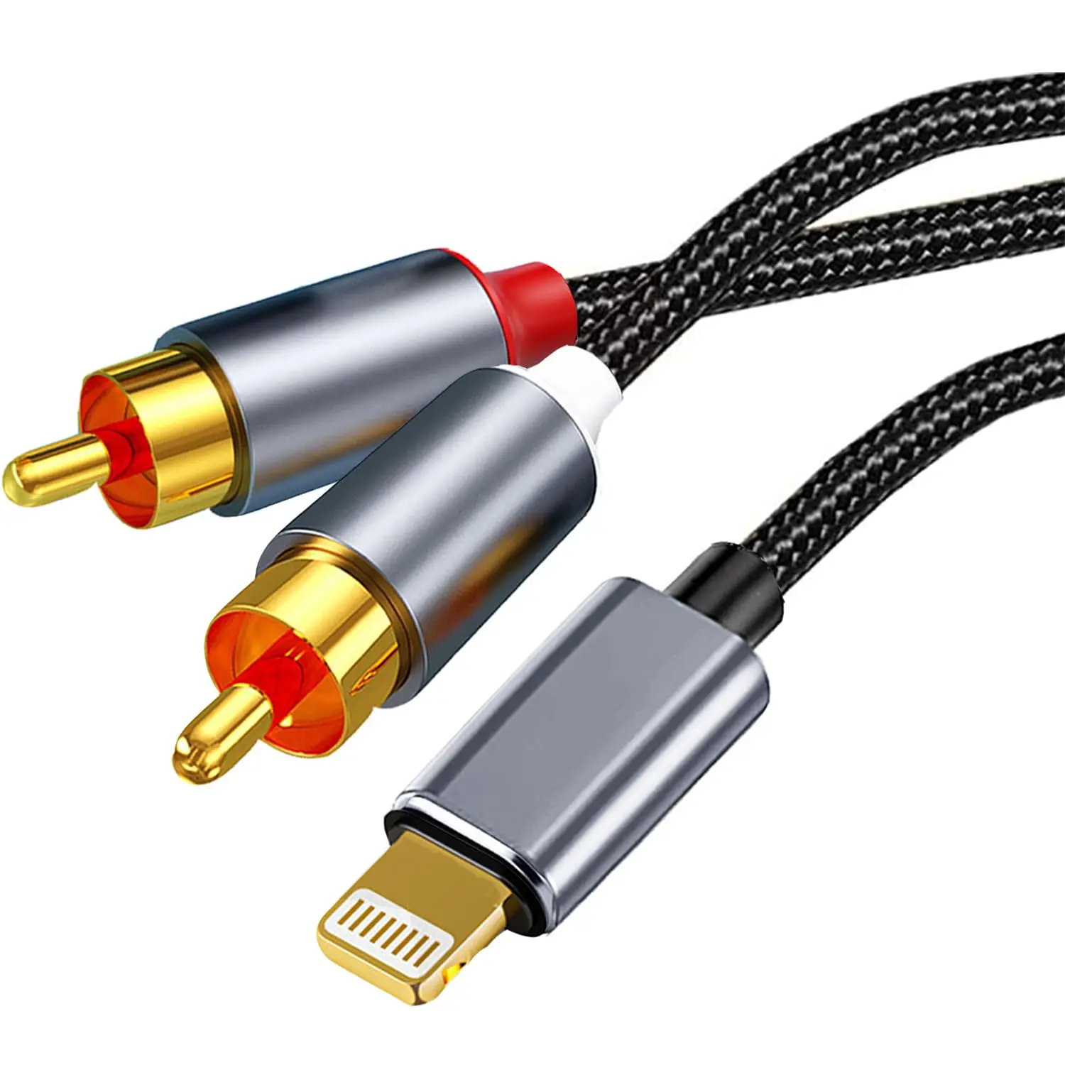 4FT RCA Audio Cable for iPhone, [MFi Certified] iOS to 2 RCA Aux Cable Compatible with iPhone 14/13/12, iPad, iPod, RCA Stero Cable for Spearker, Subwoofer,Car, Amplifiers, Home Theater