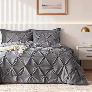 【Mother's day gift】7-Piece Soft Pintuck Messy Bedding Sets - Multi-Color,Cloud-like,Ultra-Soft,Machine Washable,Luxury Bedroom Decor Accessories,Breathable,All-Season King Size Comforter Sets,Hotel Quality, Restful Sleep, Geometric Pattern
