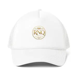 RNQ Crown Logo Trucker Cap | Gold Foil Emblem Foam Mesh-Back Hat