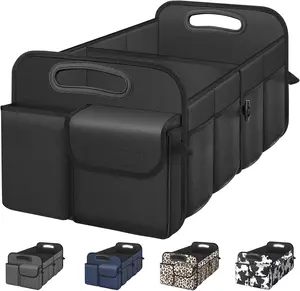 Car Trunk Organizer with Large Capacity Waterproof Car Accessories for Women & Men, Collapsible Trunk Organizer for Suv/Jeep/Sedan (Black, Standard)